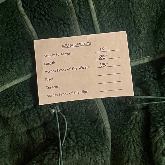 By ANTHROPOLOGIE Cozy Cinched Faux Shearling Vest Green Fleece Outdoors X-Small - Picture 15 of 15